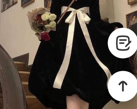 复古灯笼裙纯欲风小个子连衣裙女学生韩版中长...