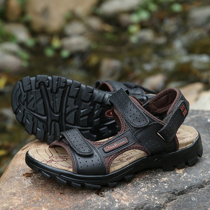 骆驼2020春季真皮男士新凉鞋夏季休闲透气...