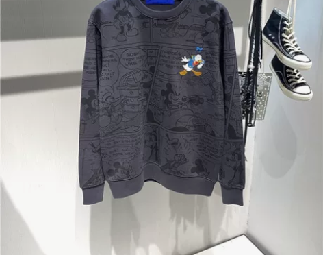 鸟家男装2022春季新款时尚卡通印花卫衣圆...