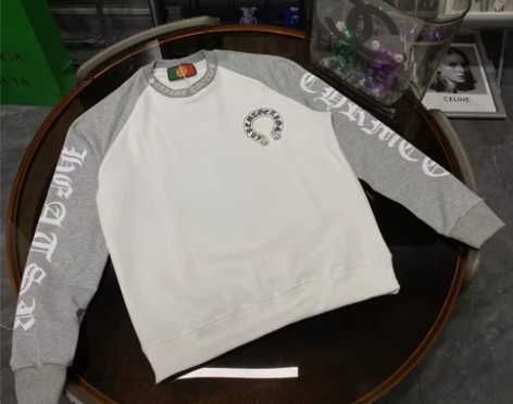 春秋新款克罗心圆领卫衣男纯棉毛圈麒麟臂长袖...