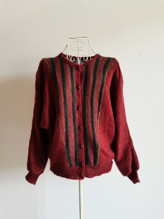 马海毛饮衫vintage木耳边/粒粒/久稚...