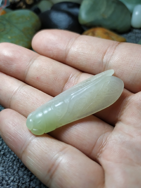 白玉翠青和田玉 玉雕