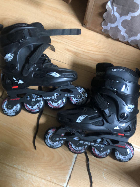 轮滑给老婆买了就穿了一次,一次穿了就20分...