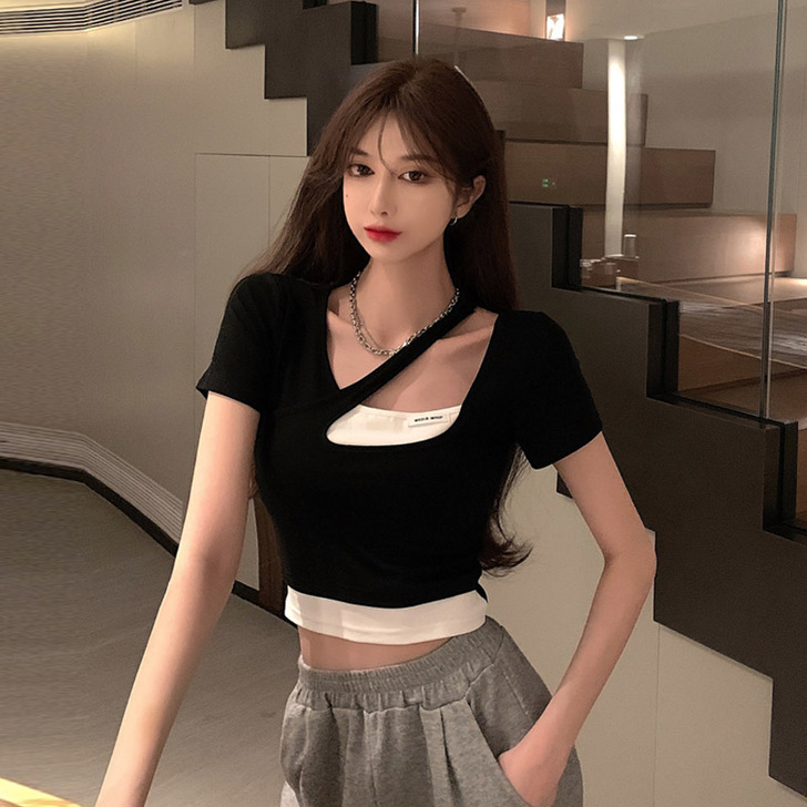 晶美雅 蕾丝雪纺衫