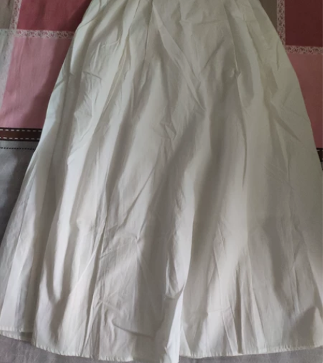 女士高腰棉质纯色大摆裙带口袋半身裙A字裙长...