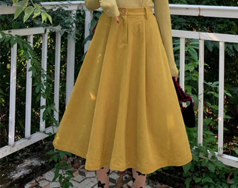 半身裙秋冬女设计感大摆裙甜美百搭新款高腰显...