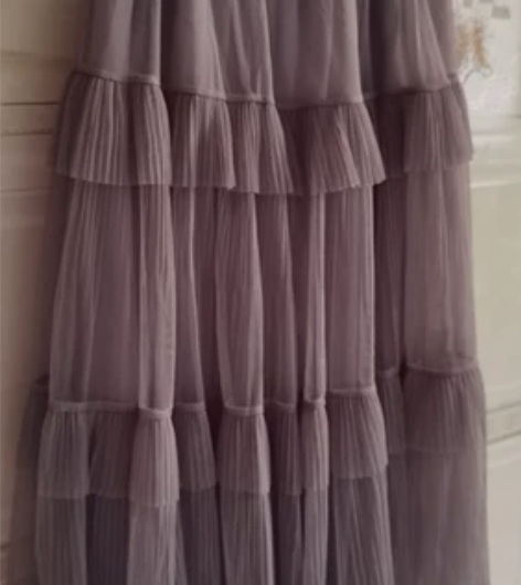 女士百折裙折皱褶皱a型仙女裙网纱大摆裙高腰...