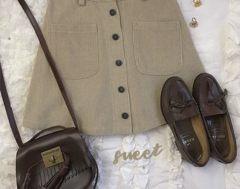 日系复古百搭伞裙高腰显瘦半身裙a字裙秋冬短...