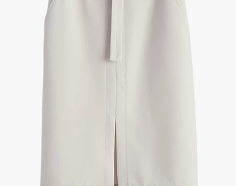 【清仓价66元】2019春新款气质纯色开衩...