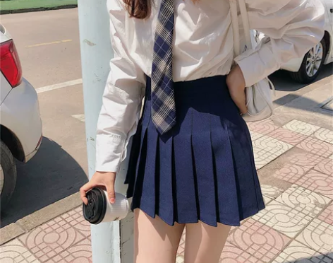 高二转校生 日系JK少女学院风百褶半身裙短...