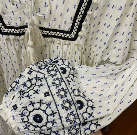 zara波西米亚民族风连衣裙,日系 刺绣 ...