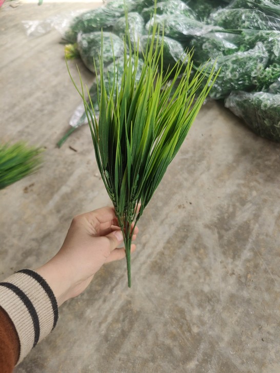 热卖7叉仿真小草稻草秧草 绿植塑料花绢花假...