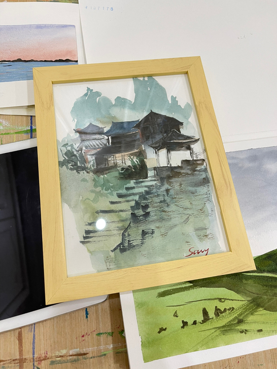水彩手绘可定制 风景 人物 物品装饰画