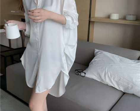 2022新款性感睡衣女春秋冰丝内衣诱惑白色...