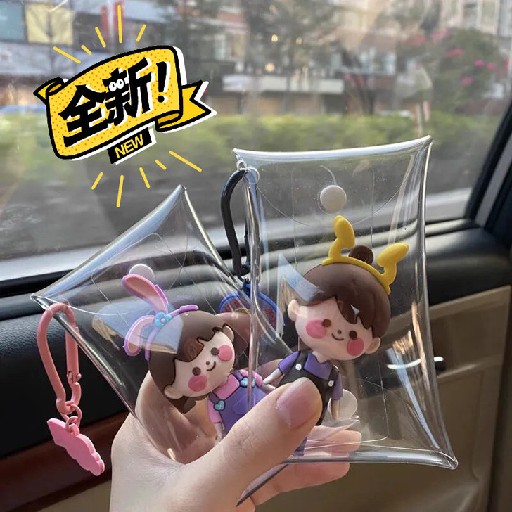 泡泡玛特盲盒收纳包 PVC零钱包透明钥匙包...