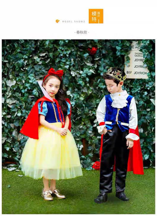白雪公主裙迪士尼 女童亲子cos演出服爱莎...