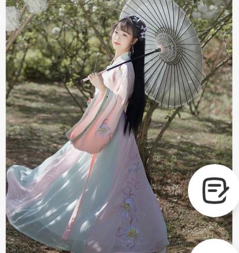 陌花秀原创正品 美人归汉服女刺绣交领齐腰襦...
