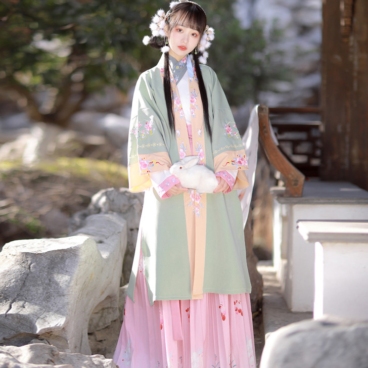 【樱桃】茗月萱原创宋制汉服女对襟长衫上襦齐...