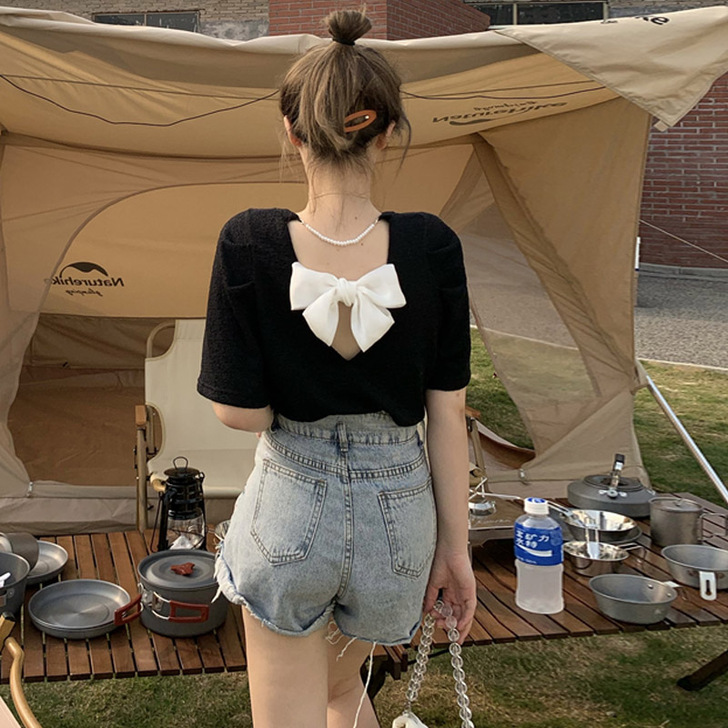 晶美雅 蕾丝雪纺衫，白色