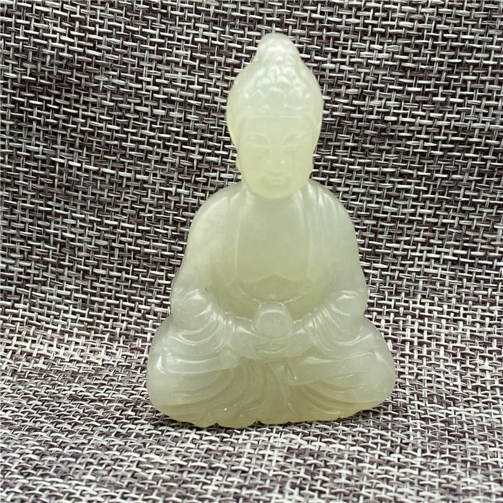 结缘出老玉雕工艺古玉老玉挂件释迦摩尼 玉石...