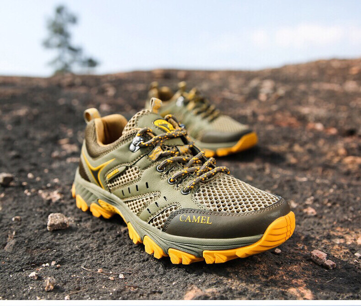 骆驼户外登山鞋男女透气耐磨防滑低帮徒步鞋网...