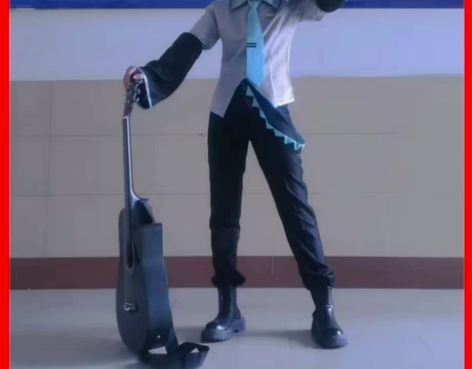 初音未来cos 初音:衣服2xl+假发(头...