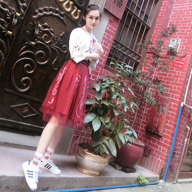 改良汉服女中国风cos服汉元素日常古风裙子...