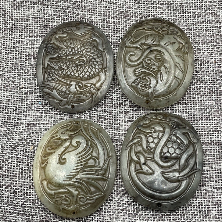 岫玉摆件客厅玉石镇宅古玉老玉凳子汉代玉器古...