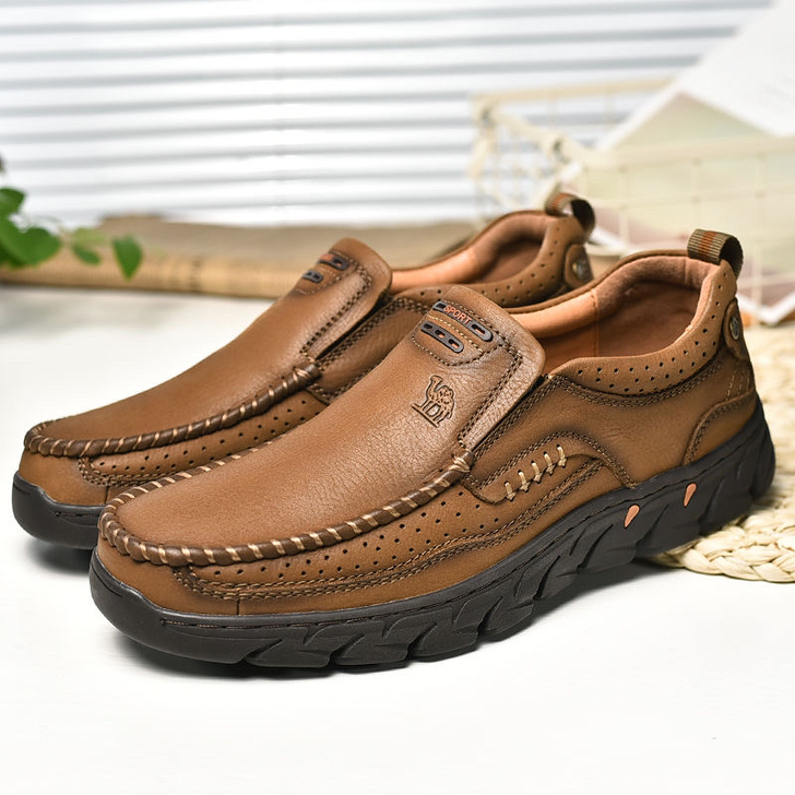 【头层牛皮】骆驼男鞋新款男士皮鞋真皮软底商...