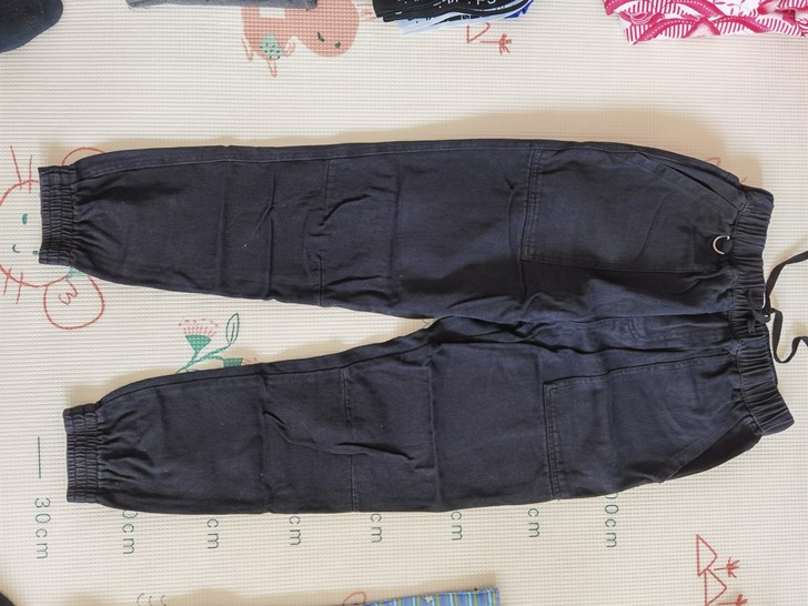 男士黑色休闲裤宽松束脚裤