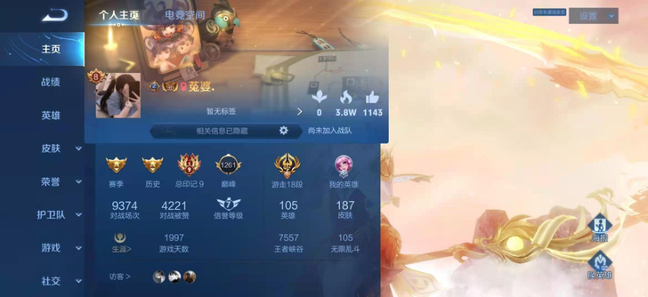 妹子号：安卓系统王者V8，皮肤详情看图