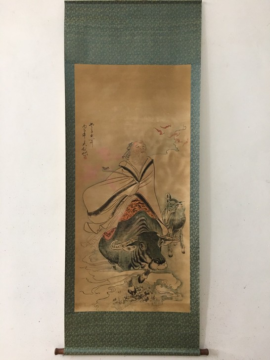 古玩收藏字画 老子出关 吴观岱 画面美伦 ...