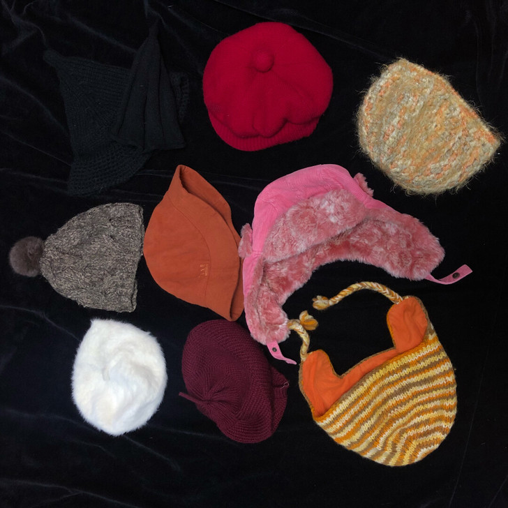 古着孤品 针织帽子 毛线帽 雷锋帽 vin...