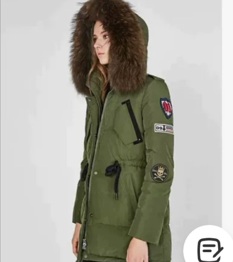 金羽杰羽绒服军绿色，M码，正常穿着痕迹，1...