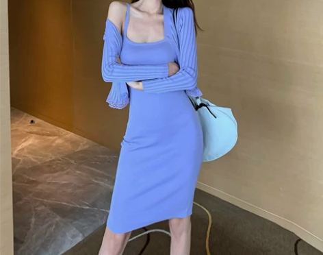 港风时尚气质百搭减龄套装女蕾丝边短款针织开...
