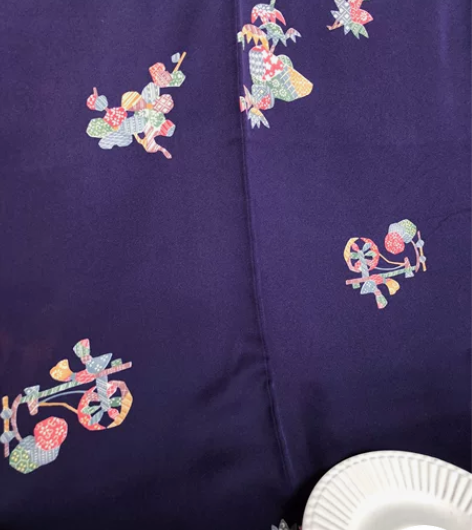 kiya喜屋深蓝紫型染小纹 材质:正绢珠光...