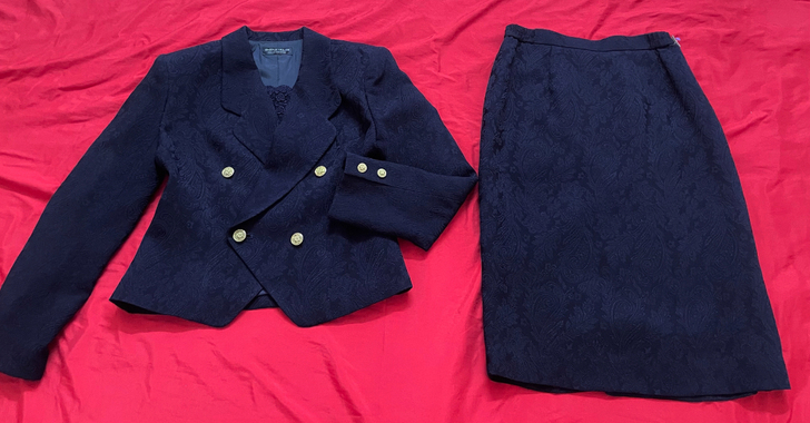 日本vintage暗纹套装 水无花音vin...