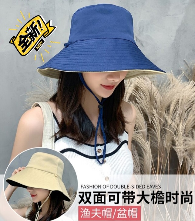 双面渔夫帽韩版日系防紫外线夏季时尚遮阳帽