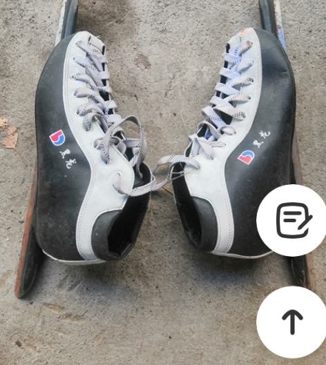 老式滑冰鞋刀,真皮,一付包邮,没用几次,皮...