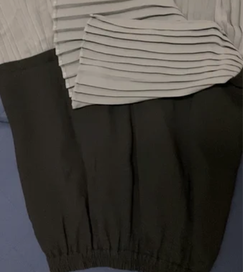 全新松紧腰拉链雪纺侧开叉百褶裙半裙中裙 感...