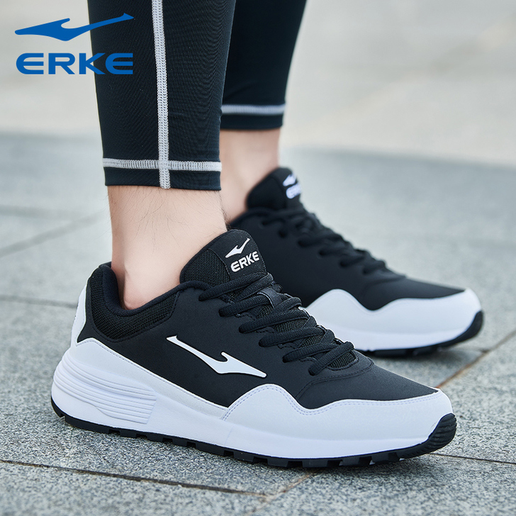 鸿星尔克官方旗舰店运动鞋男春季新款皮面透气...