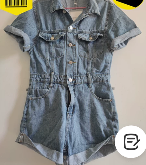 全新牛仔连体裤，连体短裤，很软的牛仔面料透...