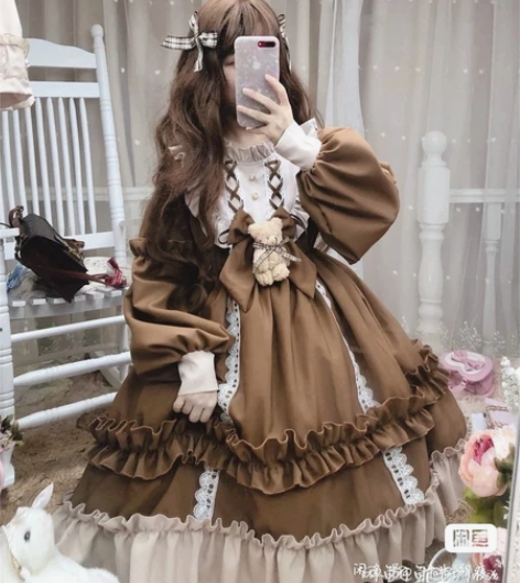 M码逗酱原创Lolita咖啡泰迪熊doll...