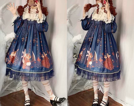 【畸形莓莓】黑甜风格 Lolita 小高腰...