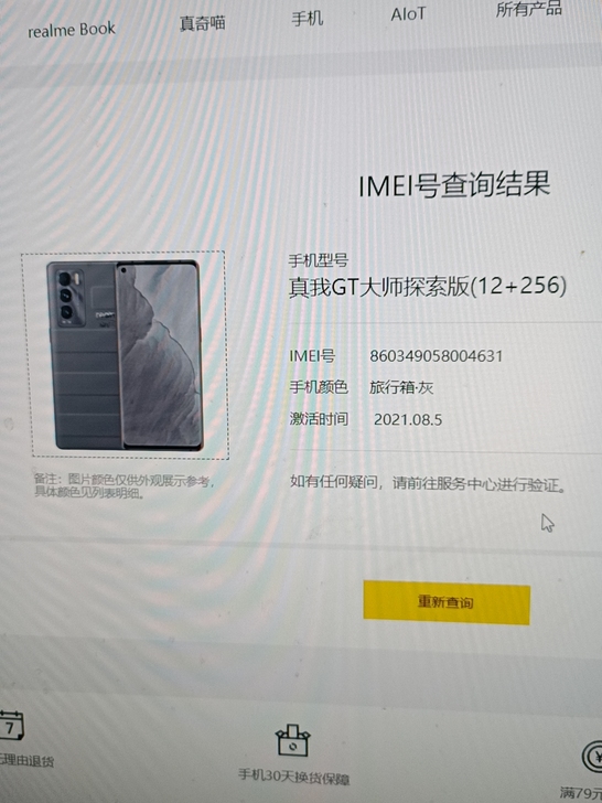 真我GT大师探索版，12+256旅行箱灰色...