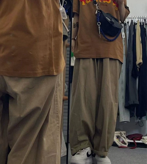 【纯棉】大码纯棉日系阔腿男女工装裤宽松显瘦...