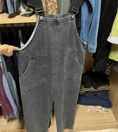 超厚实的背带牛仔裤，超值划算，商场200+...