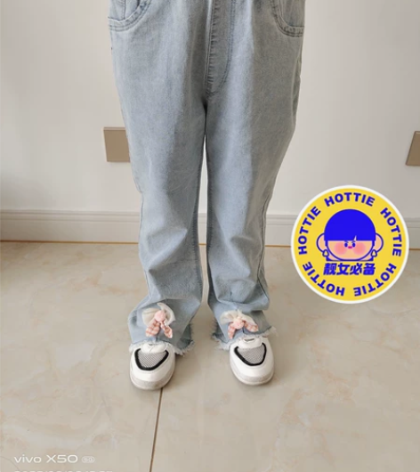 一件也是批发价，女童牛仔裤，早秋薄款，喇叭...