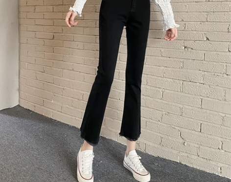 小米熊2022春秋新款牛仔裤女修身高腰显瘦...