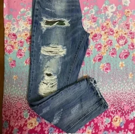 牛仔短裤腰围2.4尺 百分百纯棉面料,9...